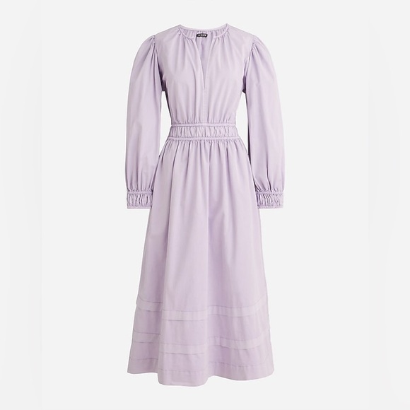 Long-sleeve smocked-waist midi dress in lightweight chino
Item BP635 - Picture 1 of 2
